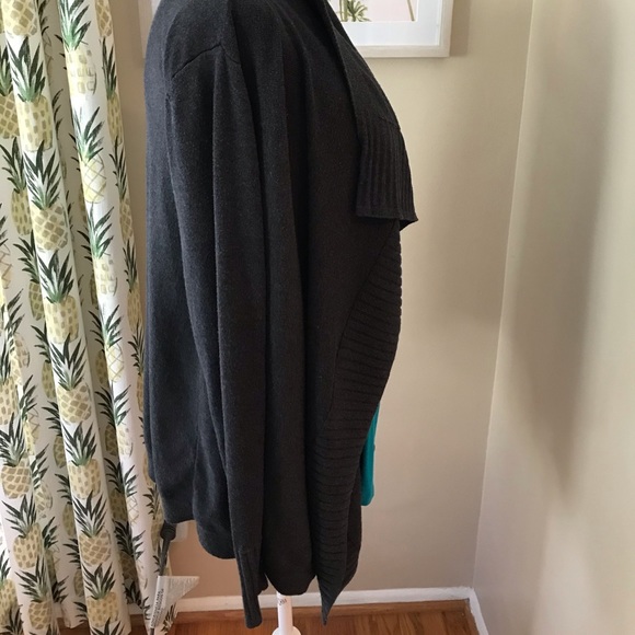 Charcoal Gray Wrap Cardigan Grey Layering Cardi - Picture 3 of 5